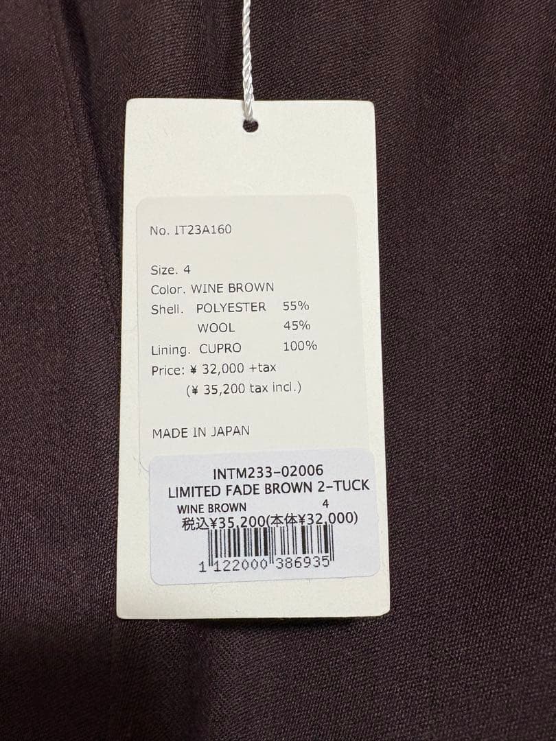 interim Limited Fade Brown 2-Tuck スラックス