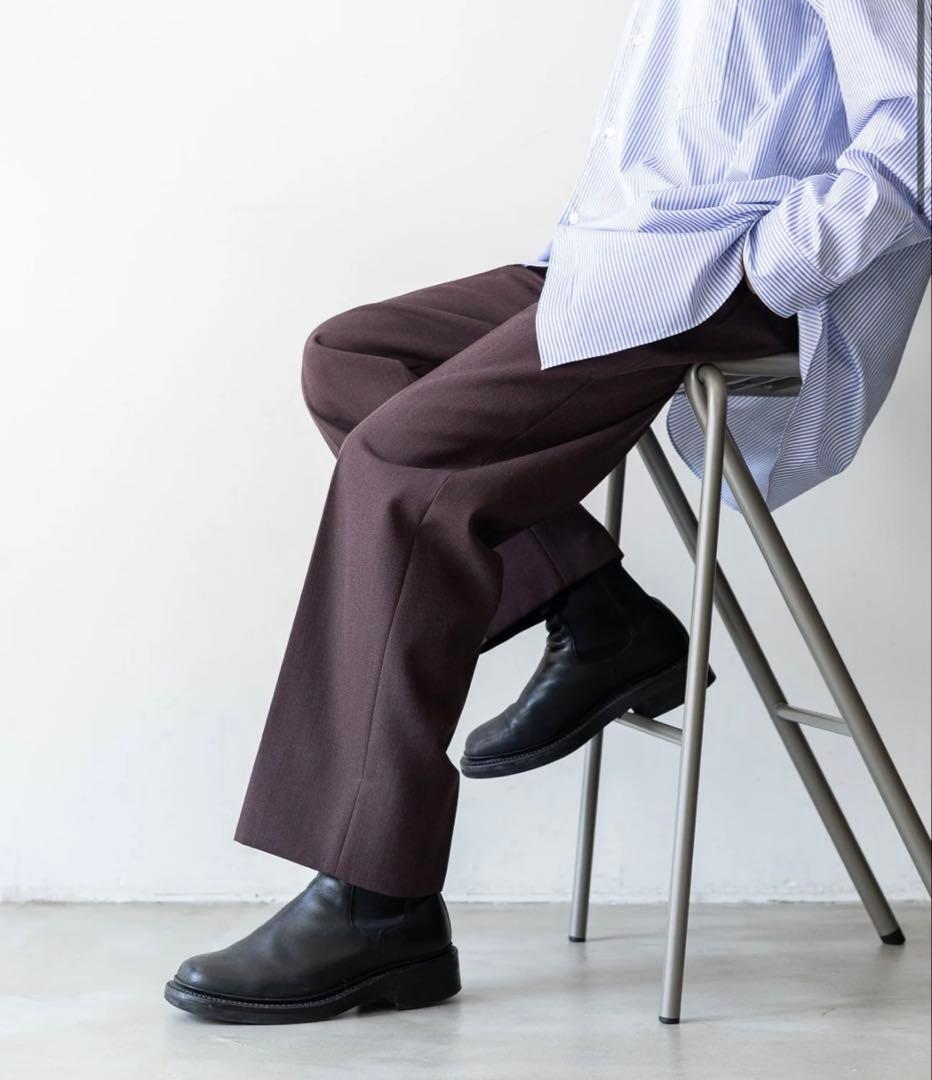 interim Limited Fade Brown 2-Tuck スラックス