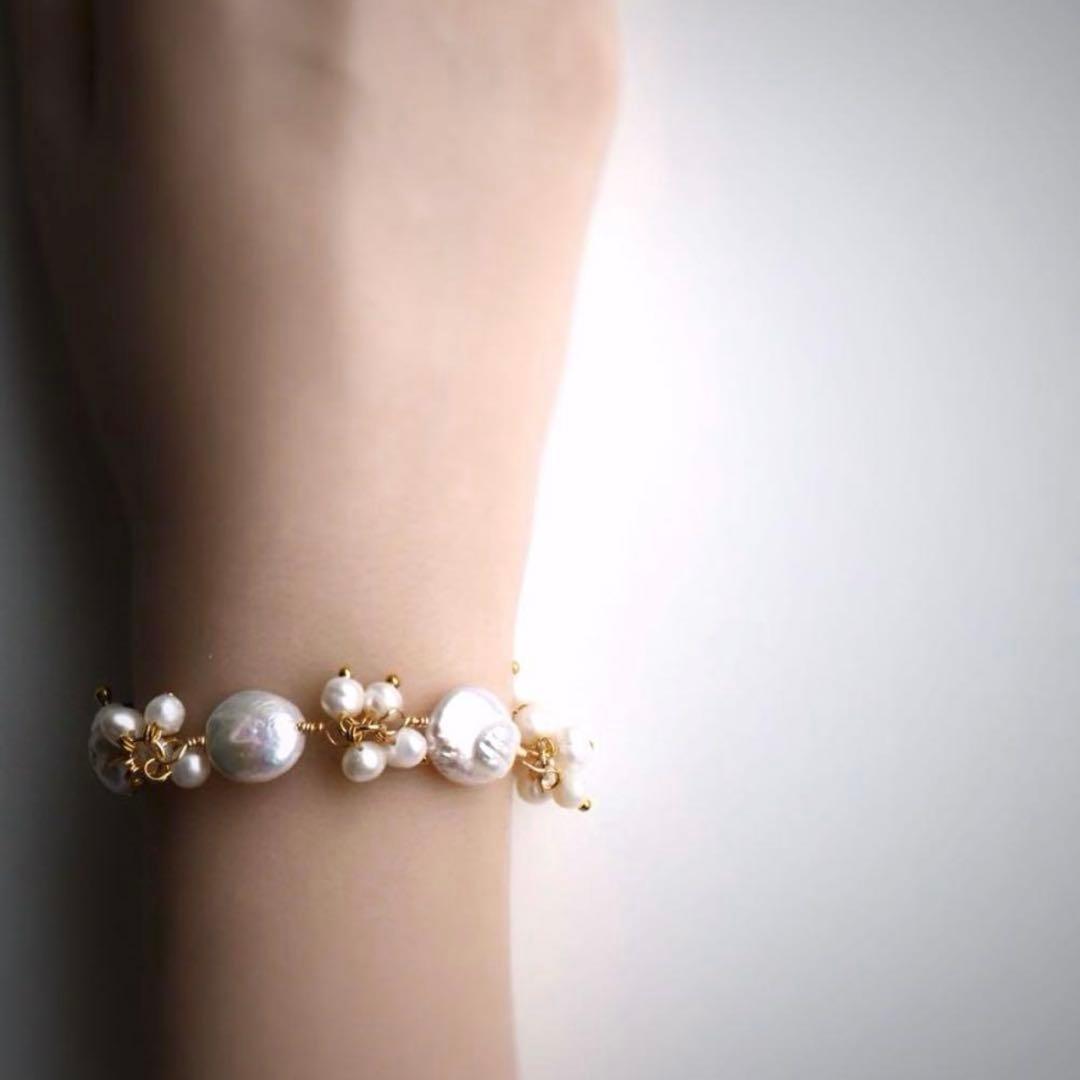 【Noel】天然ケシパールのマンテルブレスレット