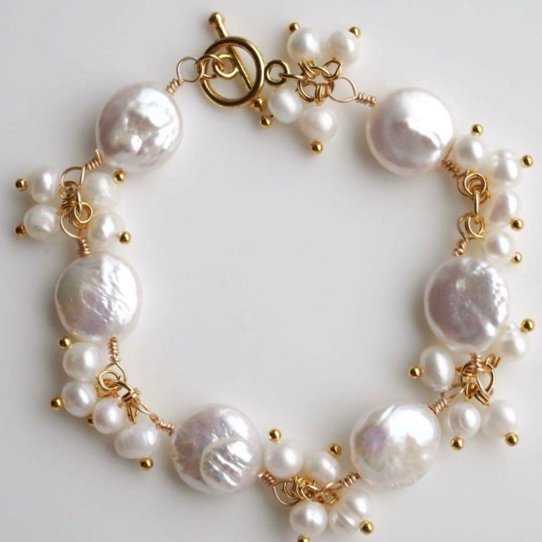 【Noel】天然ケシパールのマンテルブレスレット