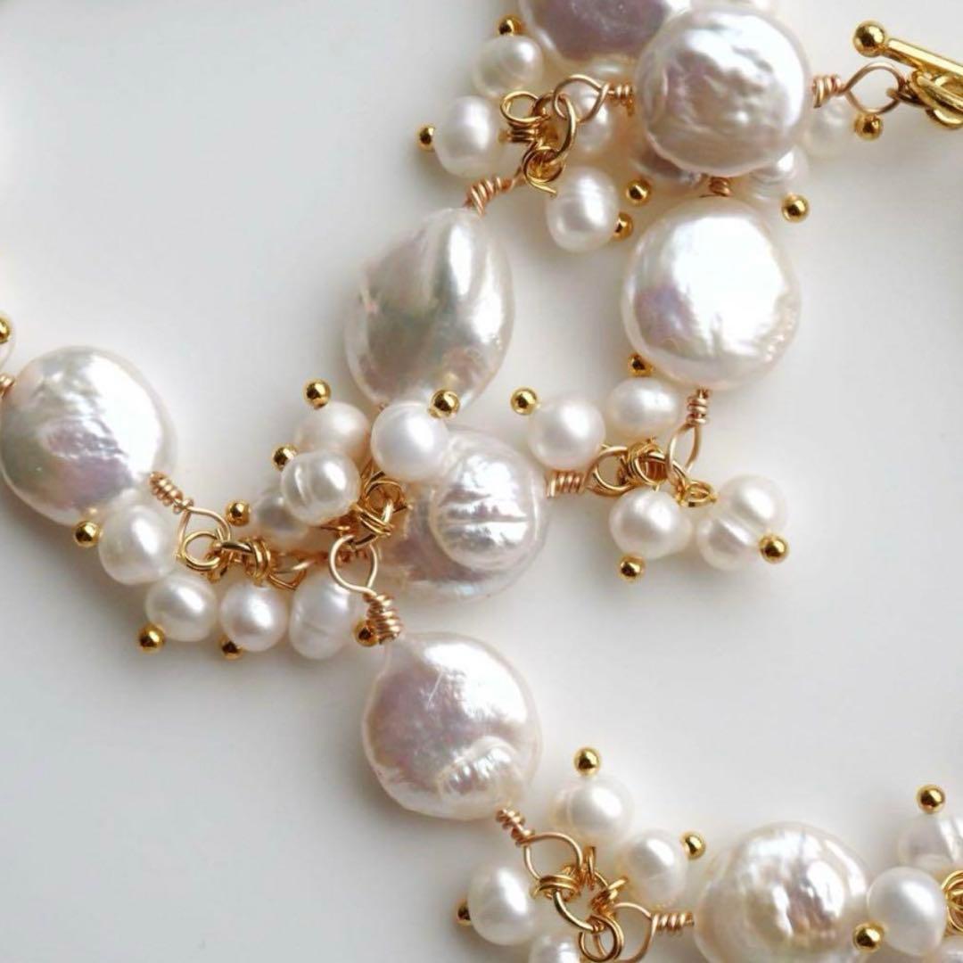 【Noel】天然ケシパールのマンテルブレスレット