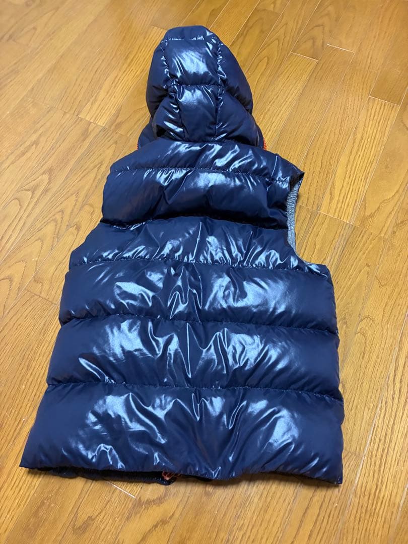 DUVETICA デュベティカフード付きダウンベスト 48 紺　クリーニング済