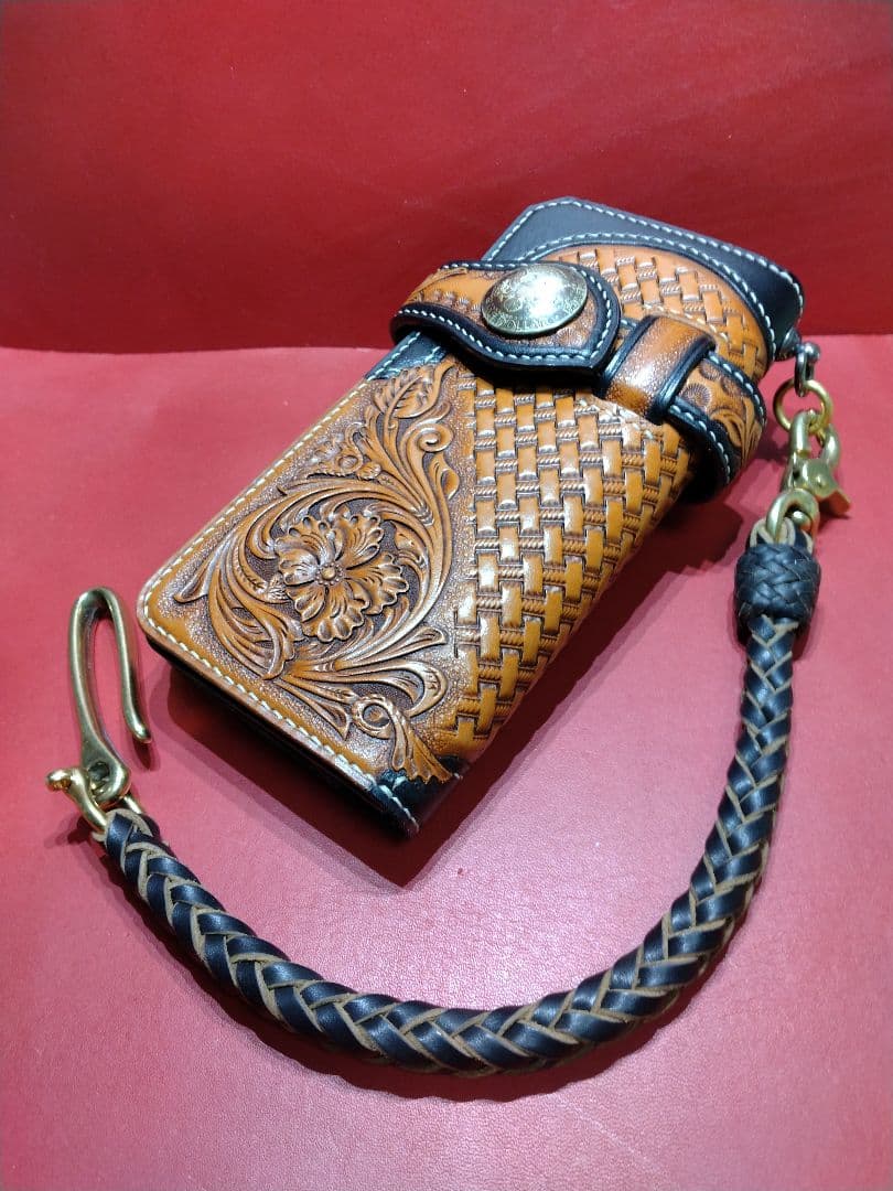 ★いち様★ウォレットロープ☆ホーウィン・クロムエクセルレザー茶芯☆真鍮金具