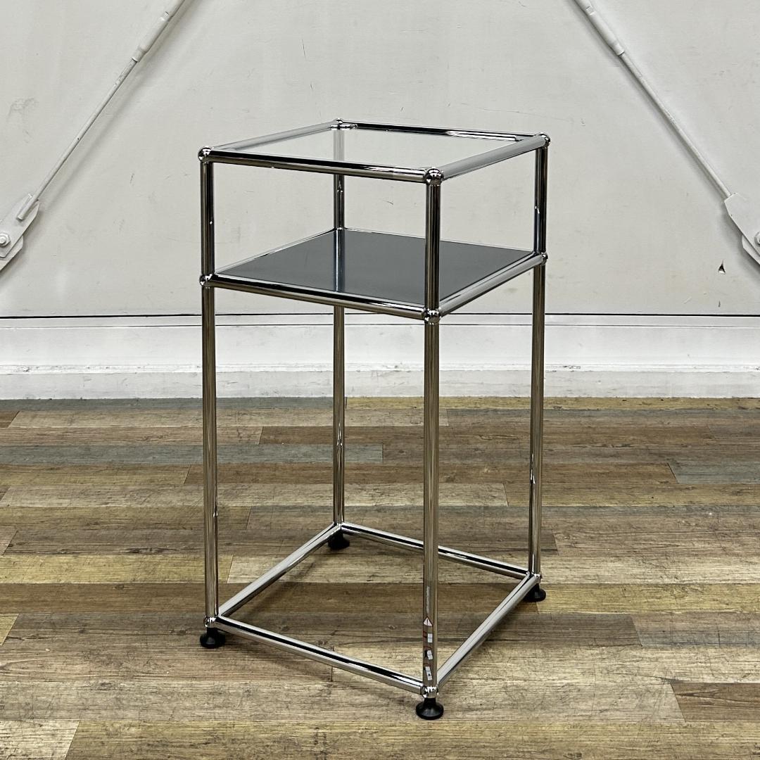 USM Haller テレフォンスタンド 電話台 W373 ガラス クローム