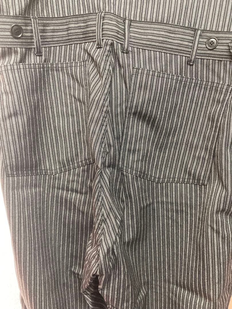 コムデギャルソンオムプリュス　ストライプデザイン　ハイウェストワークパンツ