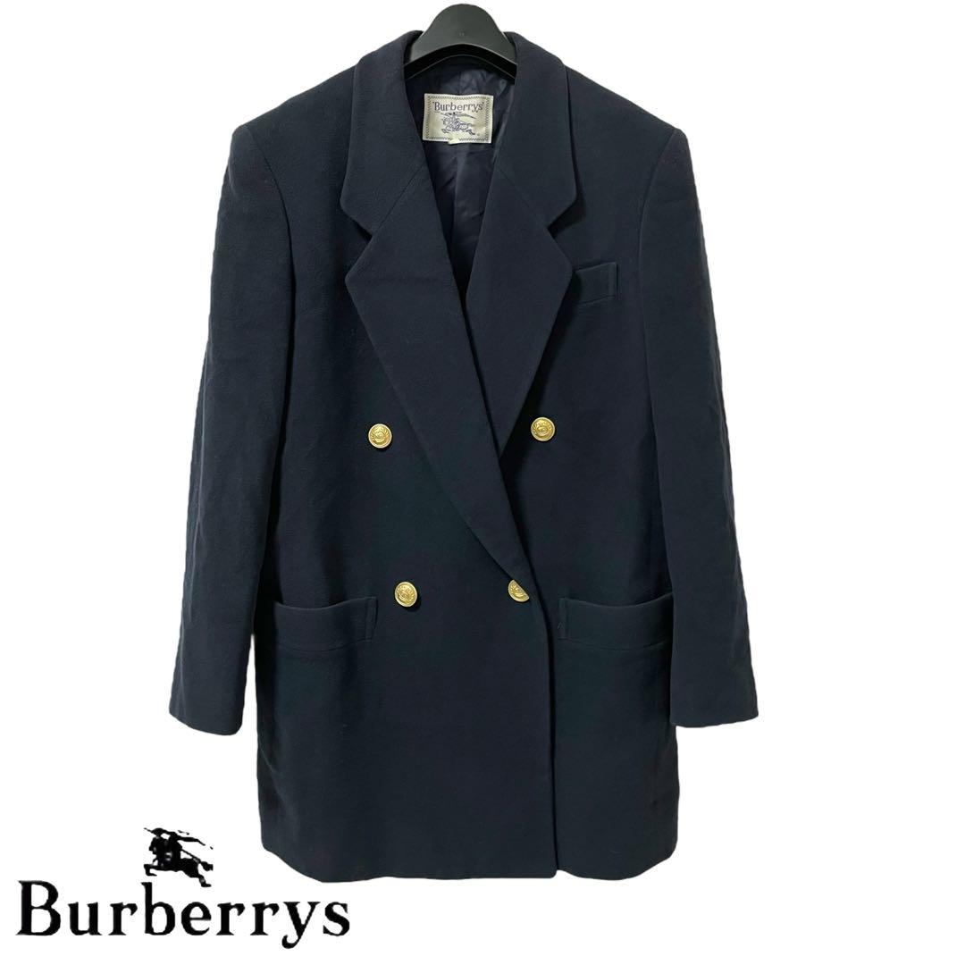 Burberry’s /ミッド丈 ウールコート ネイビー 金ボタン m993