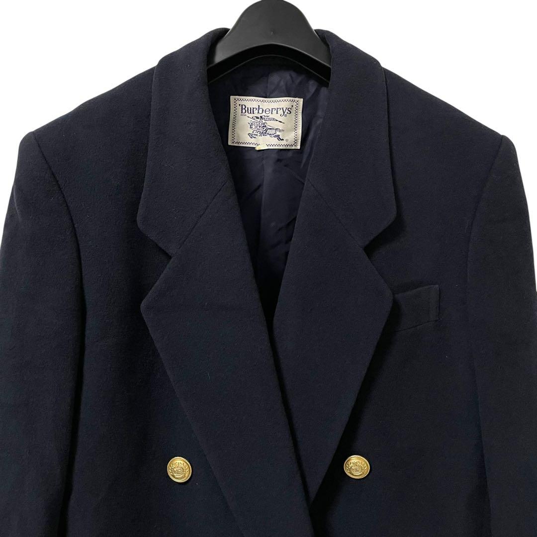 Burberry’s /ミッド丈 ウールコート ネイビー 金ボタン m993