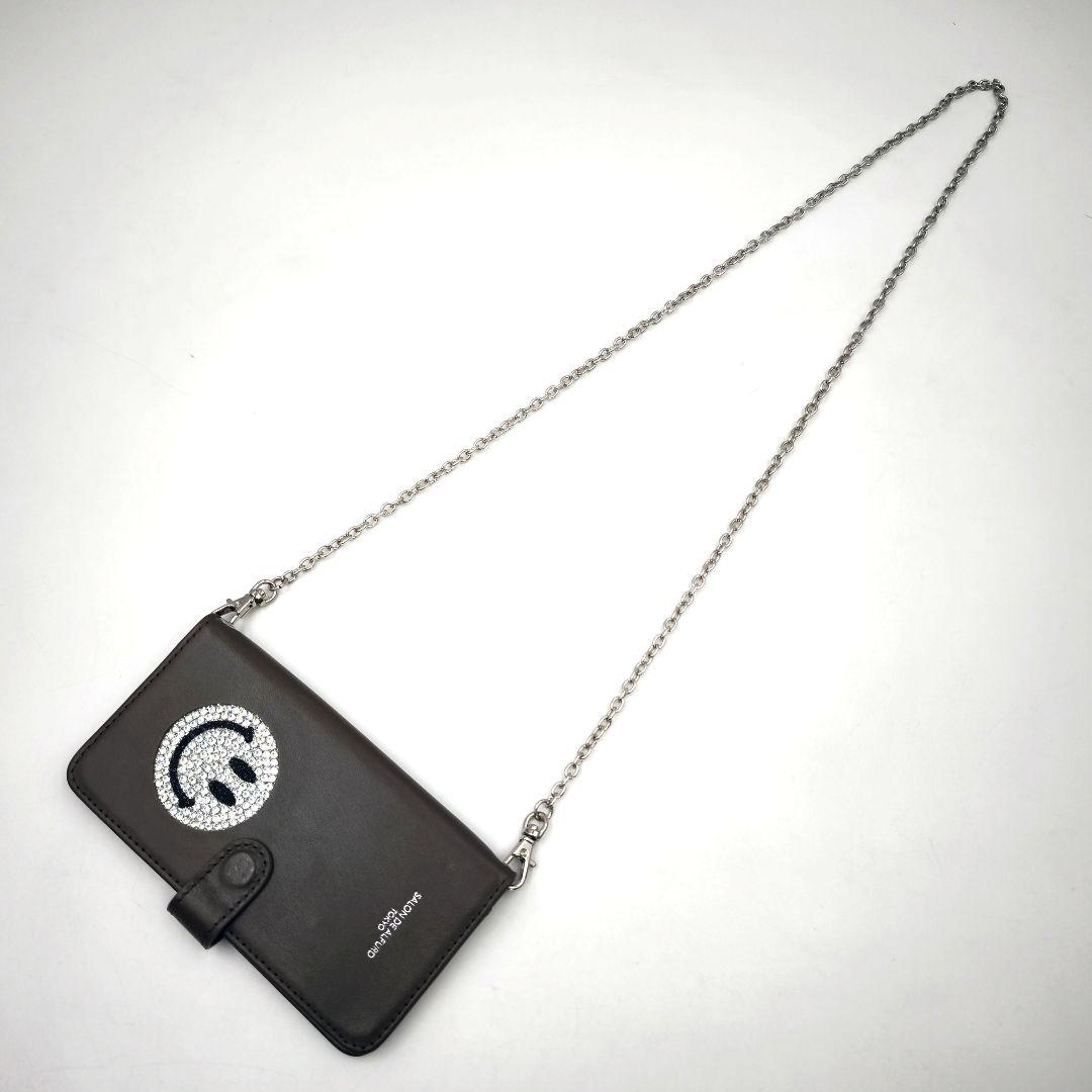【極美品】サロンドアルファード スマホケース スワロフスキー 手帳型 スマイル