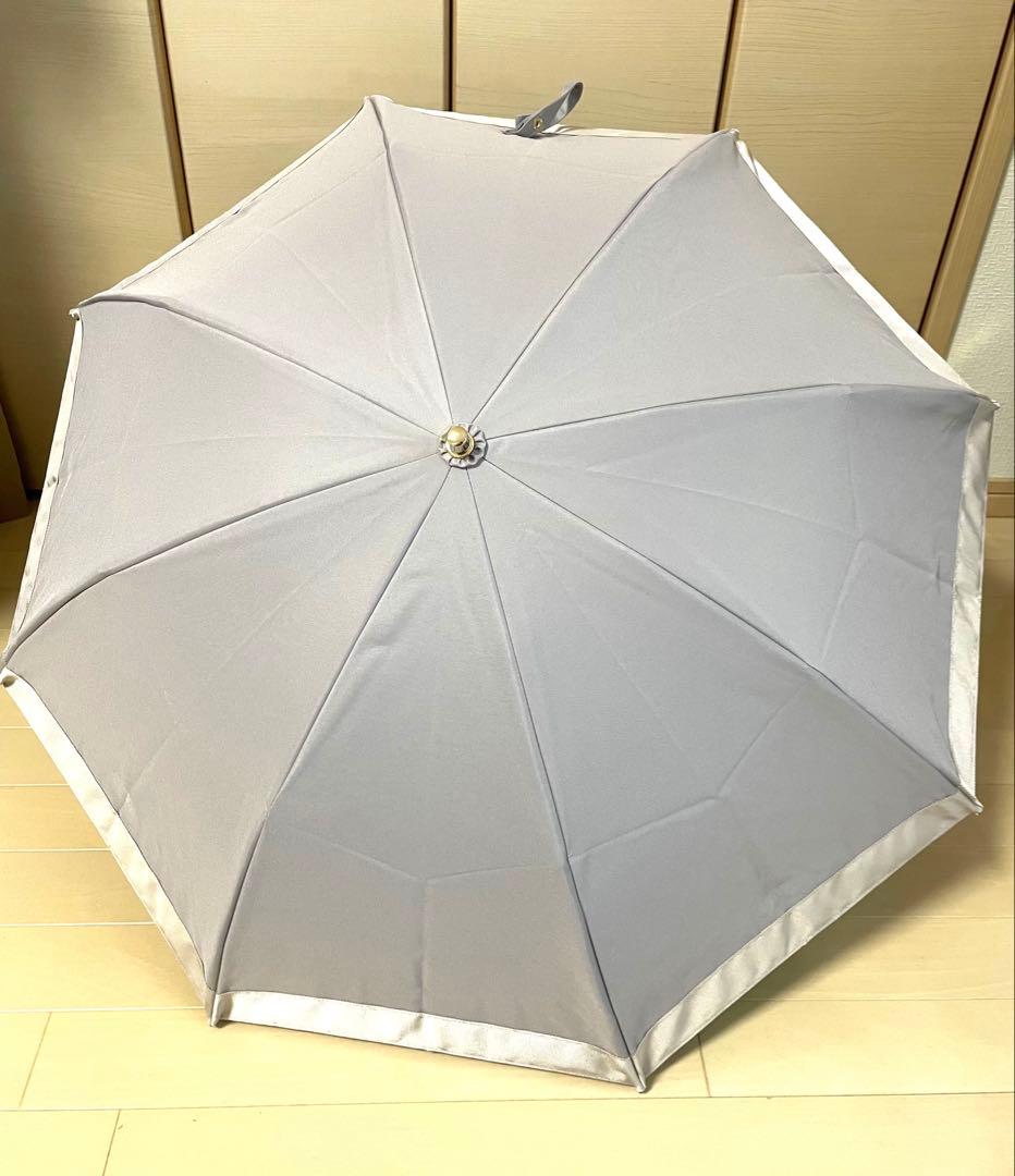 untule 2段2WAY 折りたたみ日傘 モーブグレー／ピンクグレー