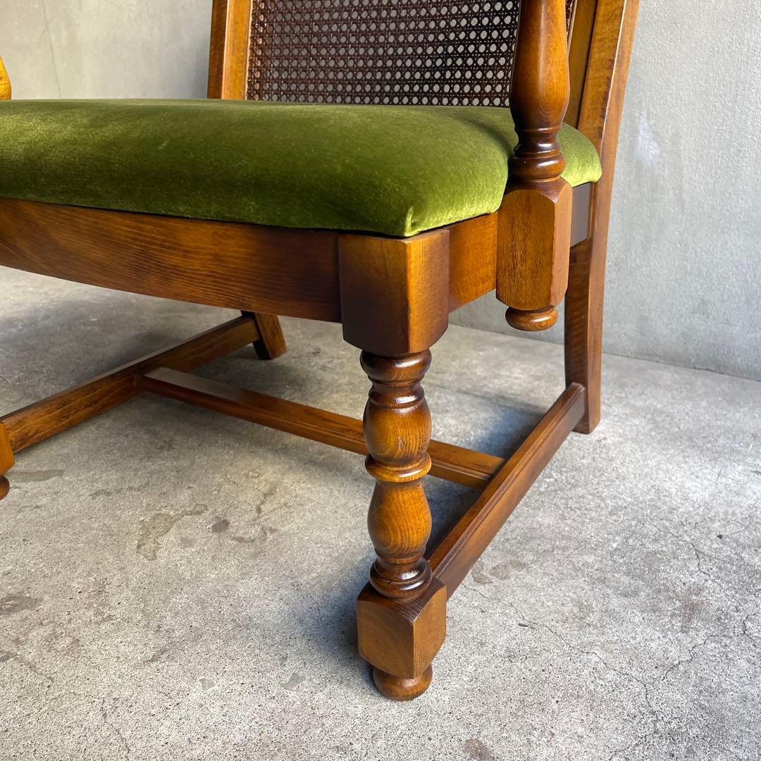 karimoku カリモク　コロニアル モケットグリーン アームチェア