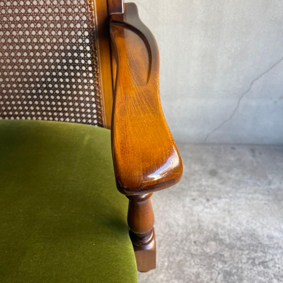 karimoku カリモク　コロニアル モケットグリーン アームチェア