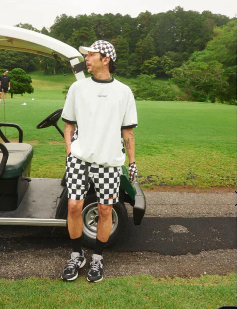 CPH/GOLF チェッカーメッシュトップス　白Mサイズ