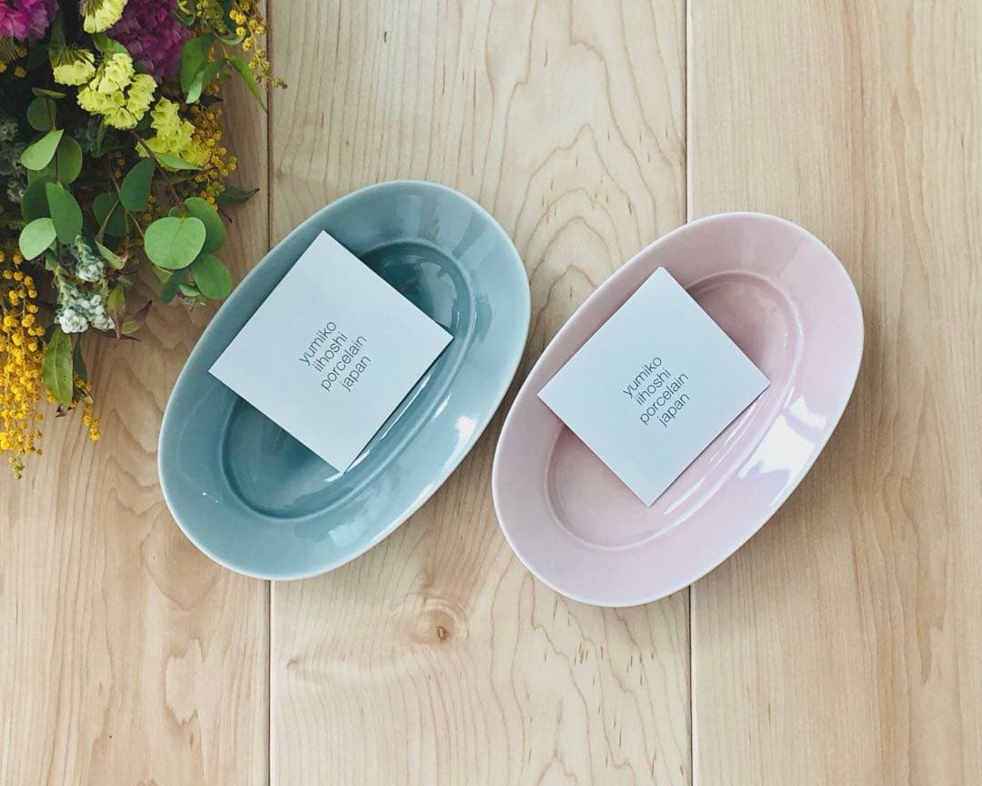 イイホシユミコ　オーバルプレートS 冬の贈り物　ペア