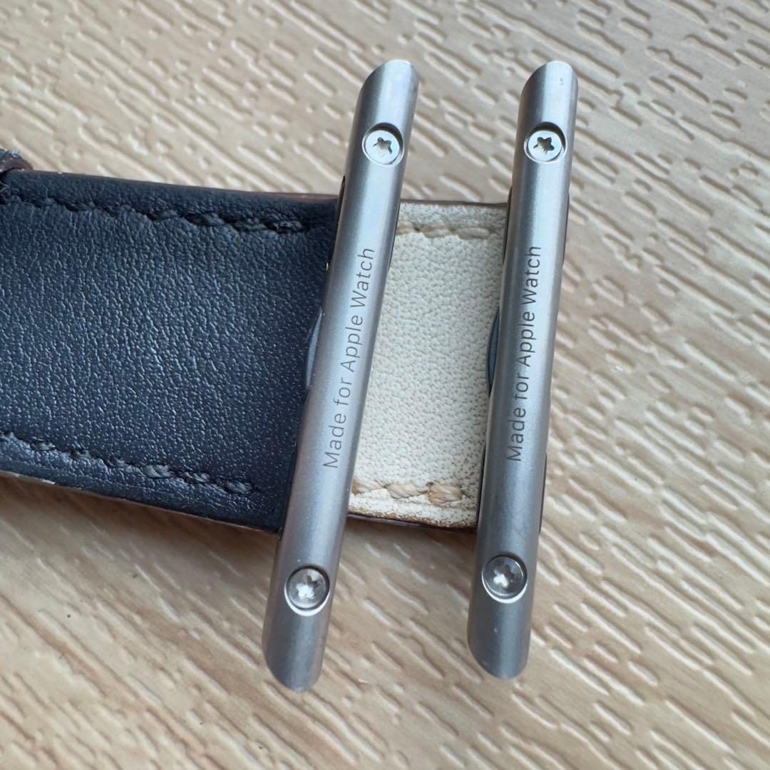 2713 Apple Watch エルメス　インディゴ　クレ　オレンジ　二重