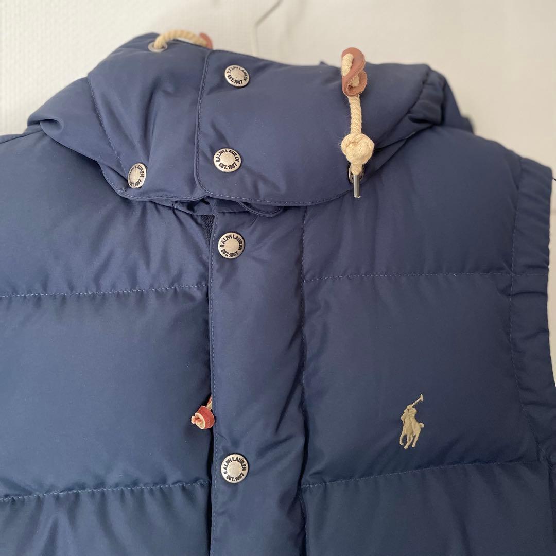 土日限定値下げ　美品　ポロ　ラルフローレン　ネイビー ダウンベスト