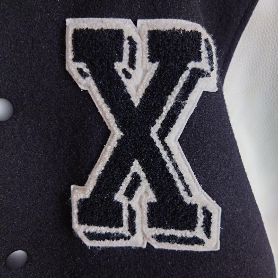 【希少デザイン】エクストララージ☆アームレザー切替 　豪華ワッペン 　スタジャン