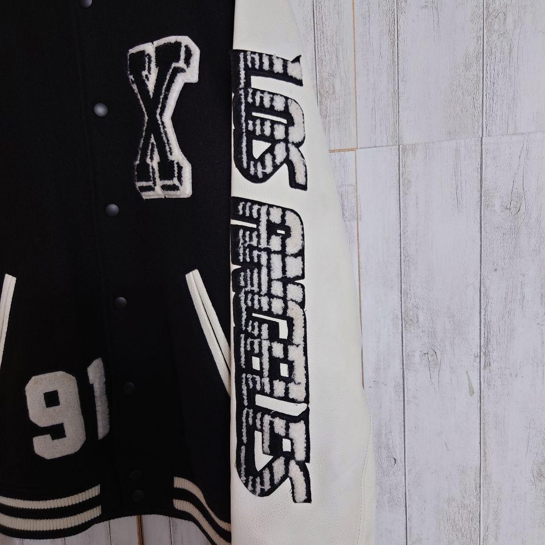 【希少デザイン】エクストララージ☆アームレザー切替 　豪華ワッペン 　スタジャン