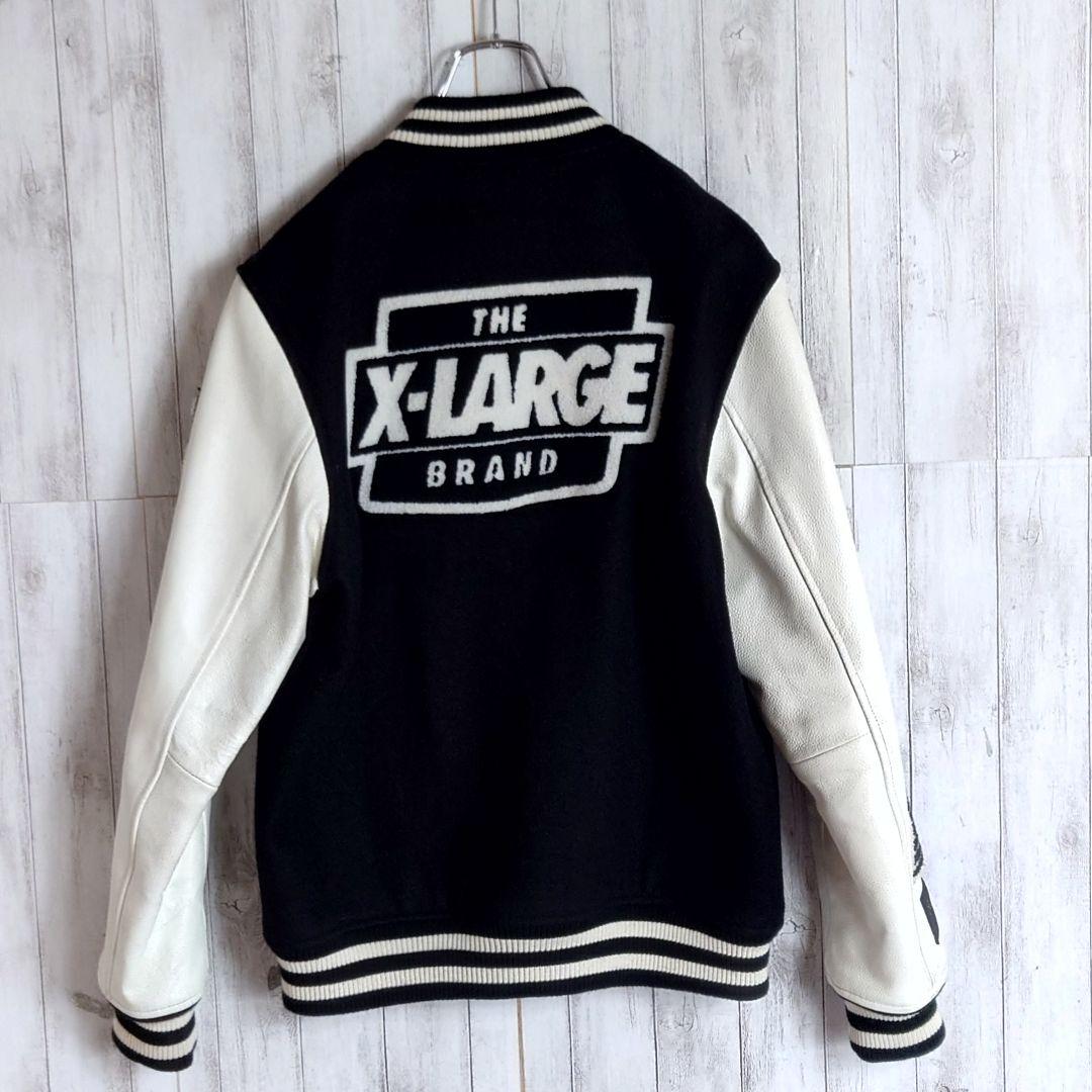 【希少デザイン】エクストララージ☆アームレザー切替 　豪華ワッペン 　スタジャン