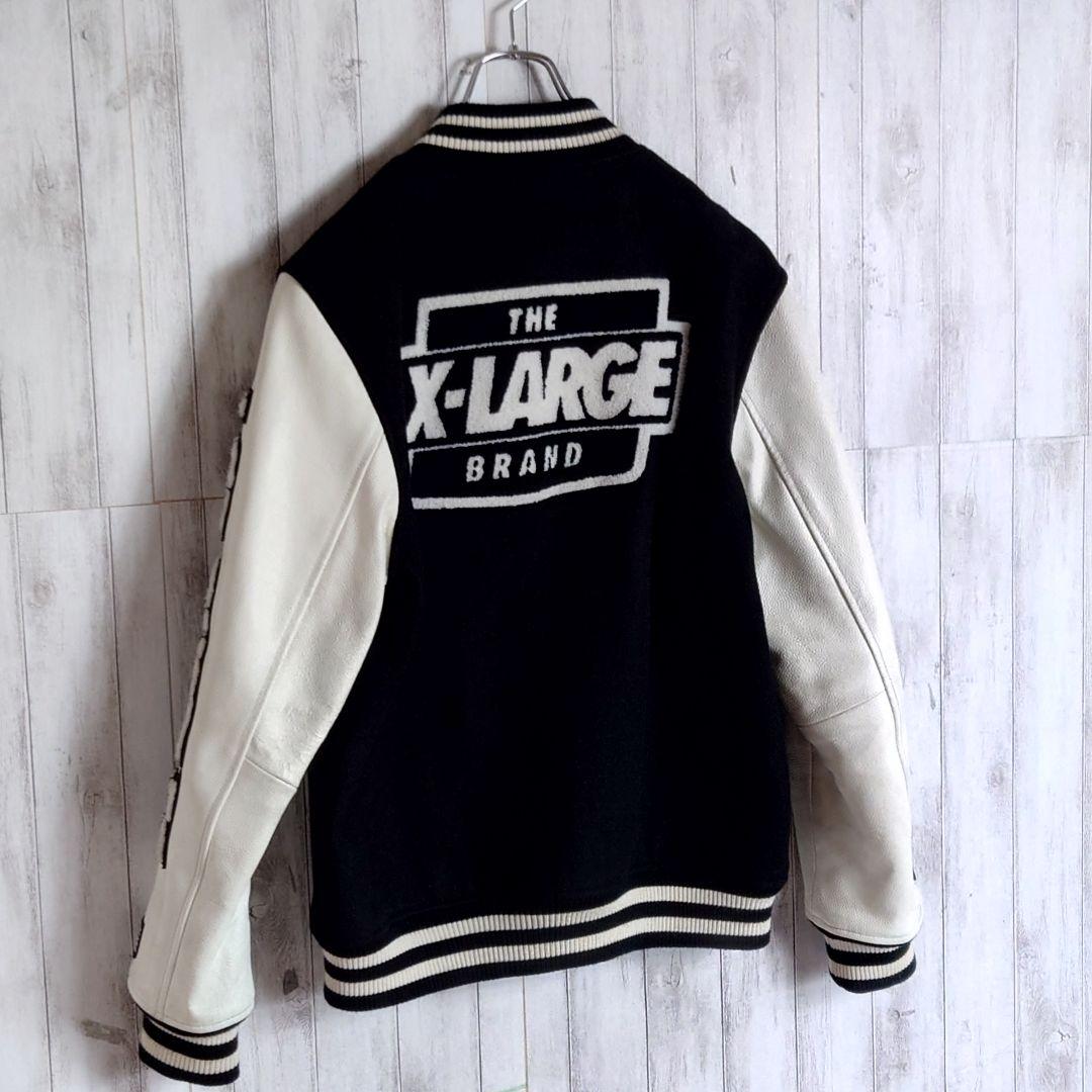 【希少デザイン】エクストララージ☆アームレザー切替 　豪華ワッペン 　スタジャン