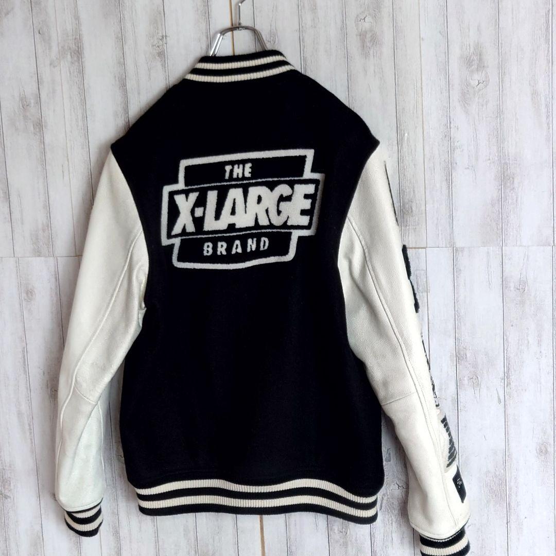 【希少デザイン】エクストララージ☆アームレザー切替 　豪華ワッペン 　スタジャン