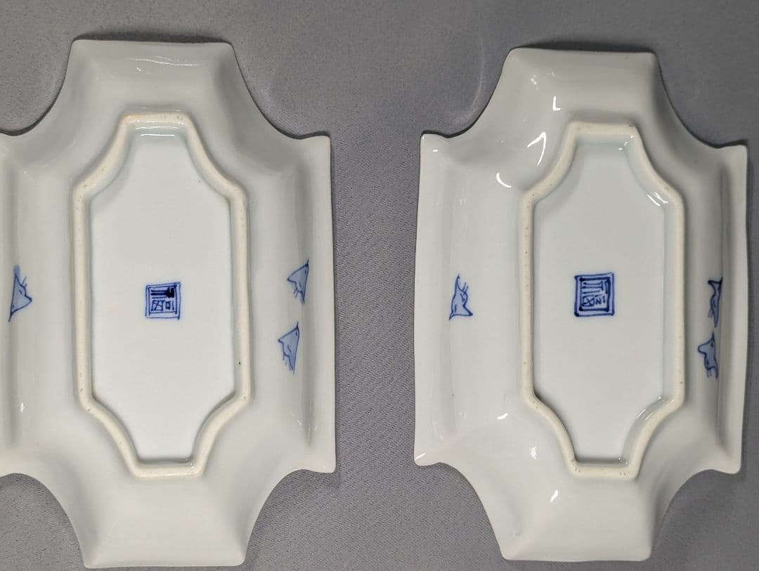 m.mamaさま専用　色絵松鶴図向付蕎麦猪口3客 染付山水文舟形皿刺身皿6枚