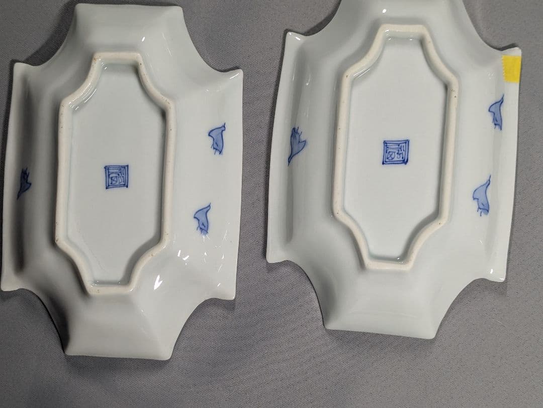 m.mamaさま専用　色絵松鶴図向付蕎麦猪口3客 染付山水文舟形皿刺身皿6枚