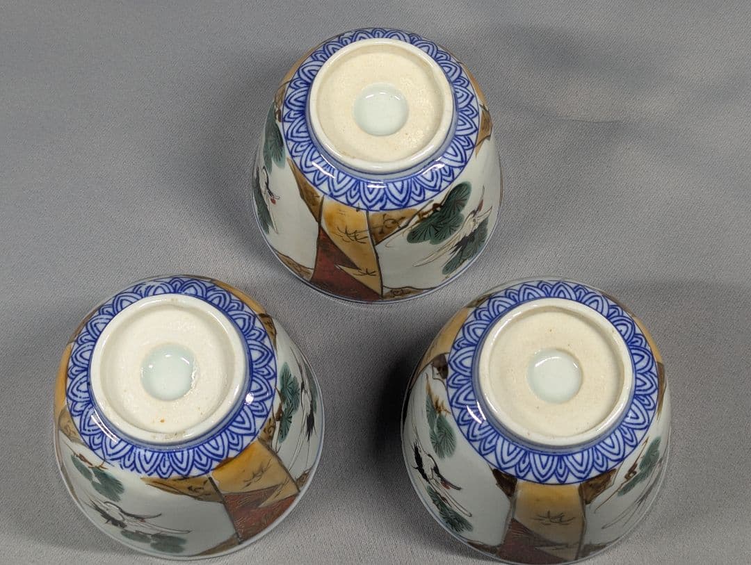 m.mamaさま専用　色絵松鶴図向付蕎麦猪口3客 染付山水文舟形皿刺身皿6枚