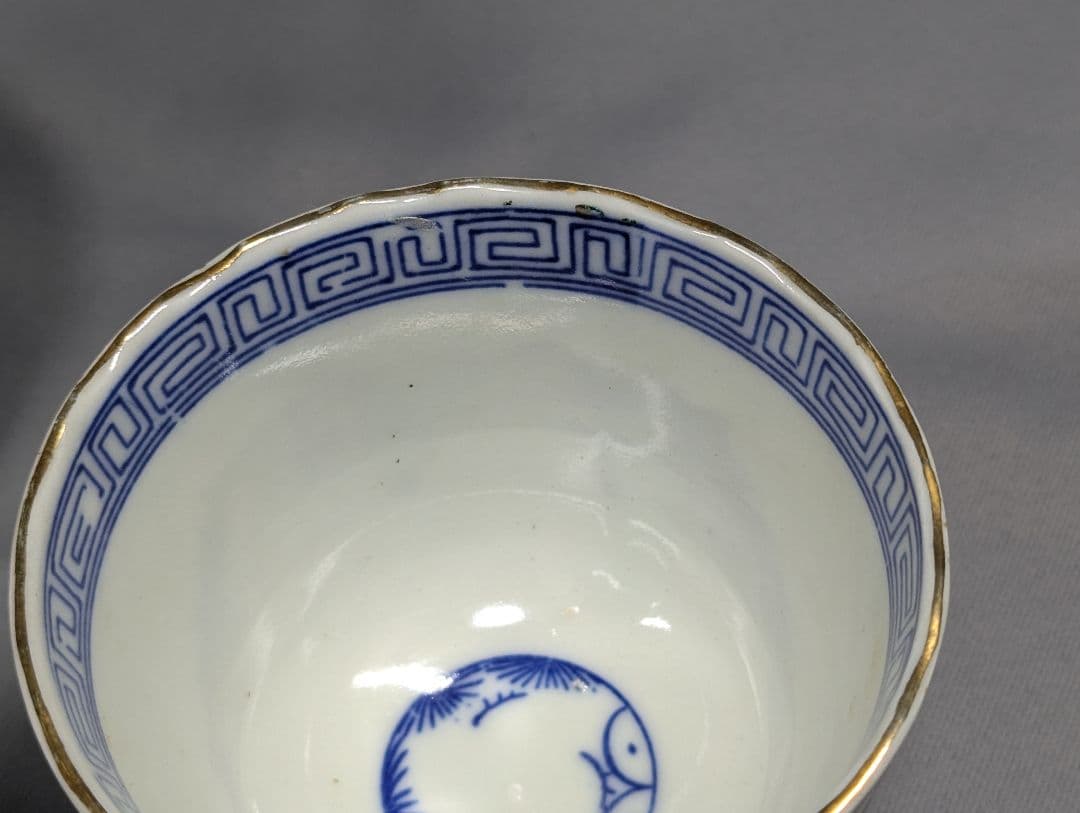 m.mamaさま専用　色絵松鶴図向付蕎麦猪口3客 染付山水文舟形皿刺身皿6枚