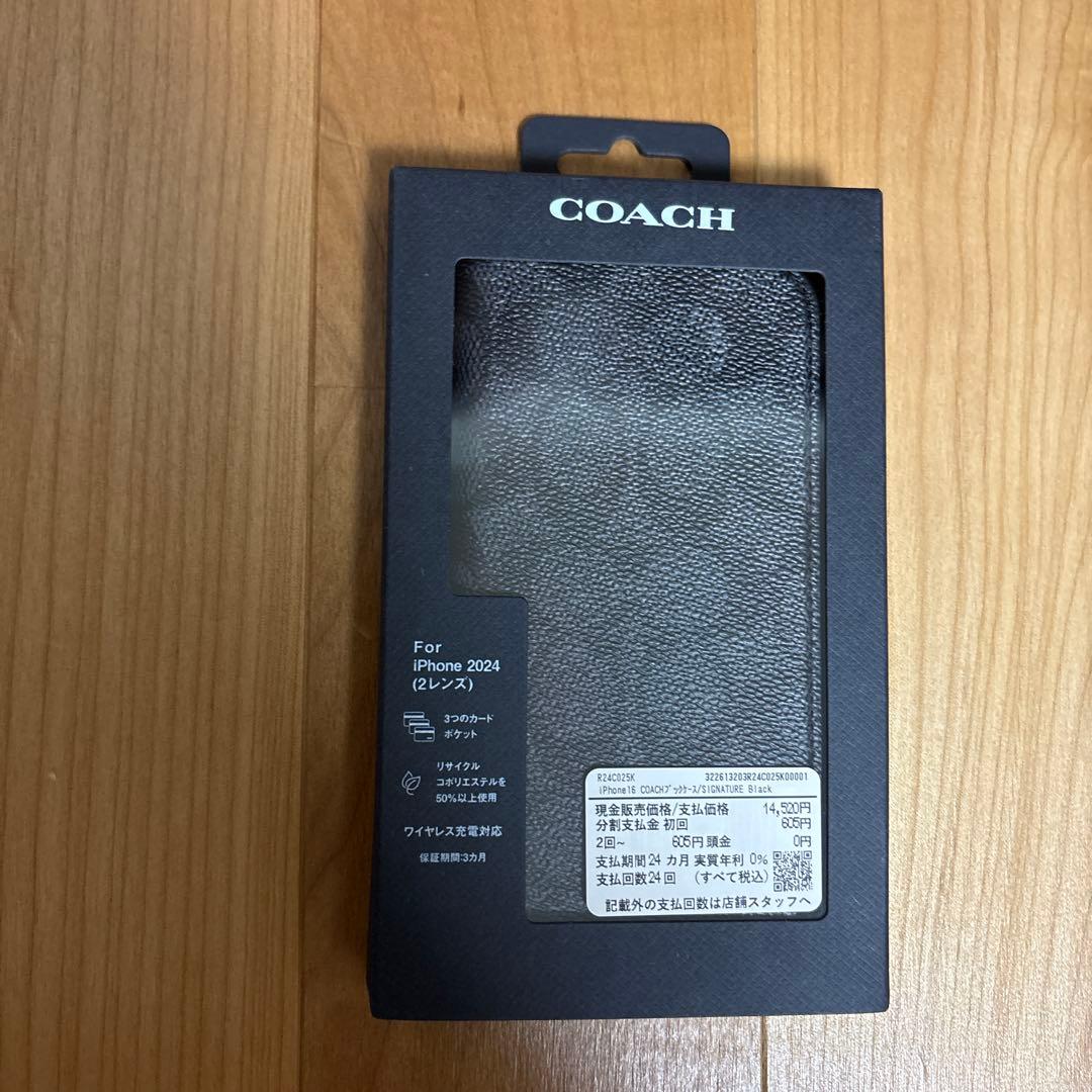 COACH 手帳型 iPhone16ケース ロゴ入り