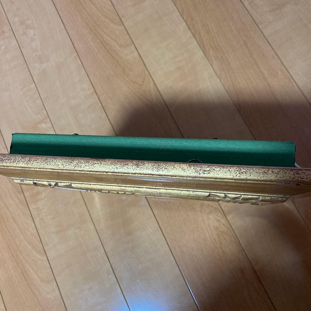 金魚 油彩画 金色フレーム