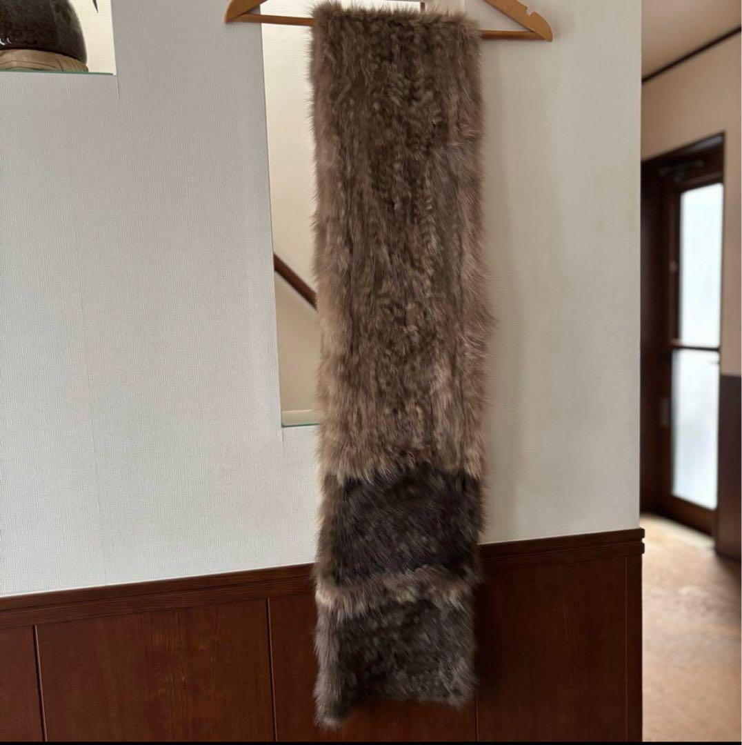 ロシアンセーブル グラデーションロングファーマフラー　セーブルファー