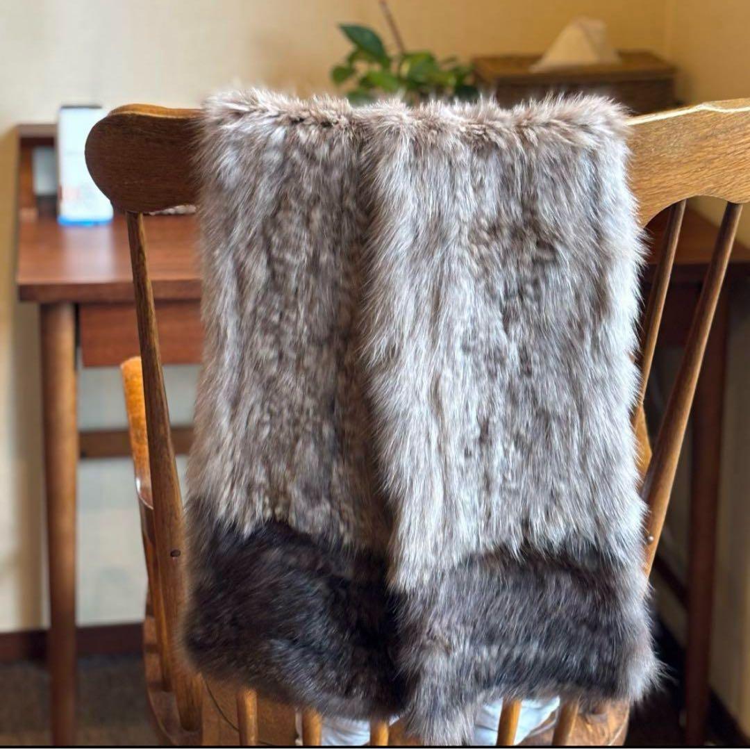 ロシアンセーブル グラデーションロングファーマフラー　セーブルファー