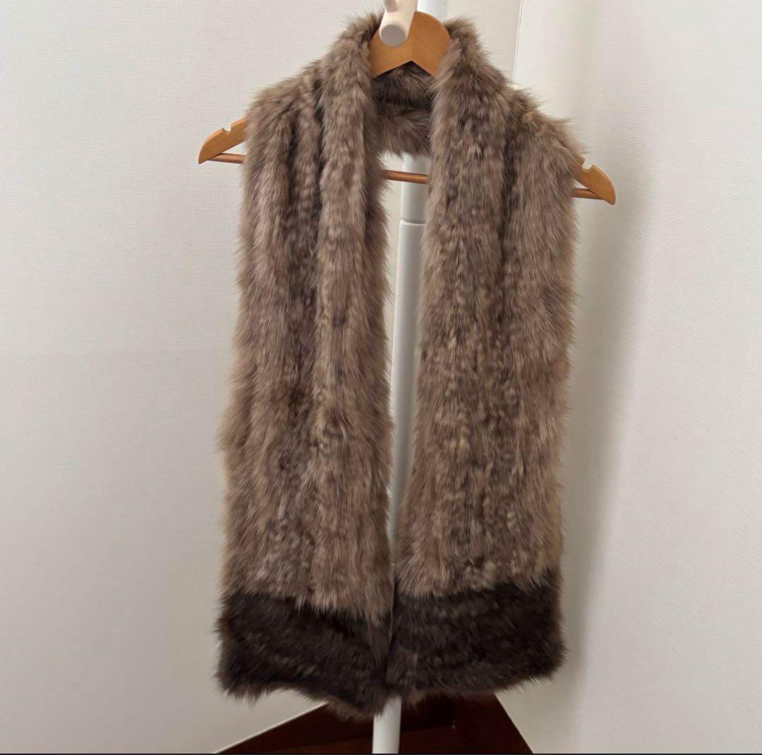 ロシアンセーブル グラデーションロングファーマフラー　セーブルファー