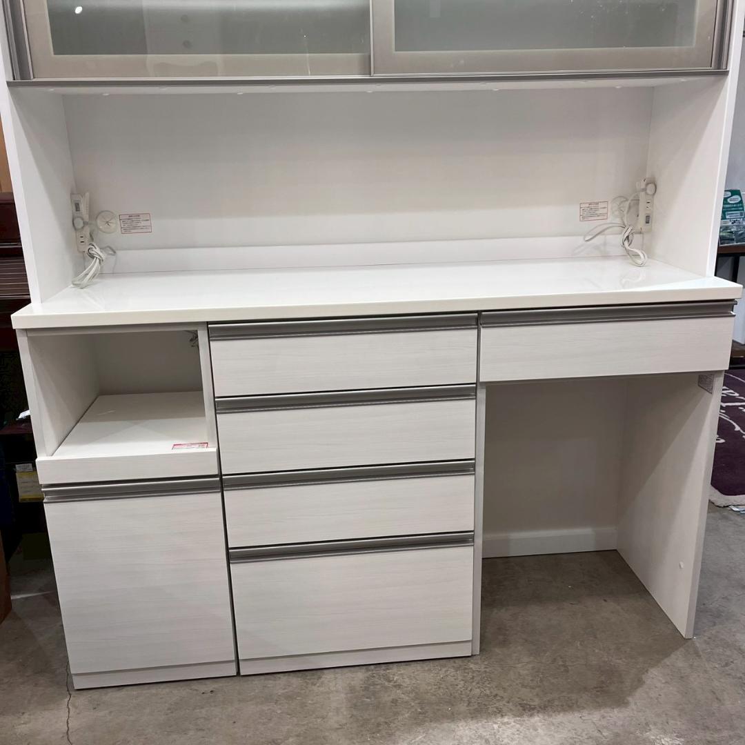 【美品】NITORI LIGARE 160 上置き付き キッチンボード 食器棚