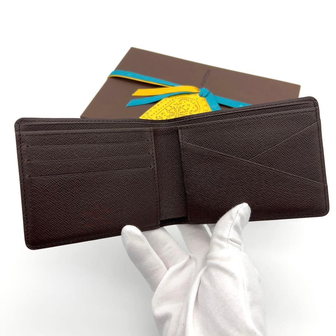 ルイヴィトン ダミエ 二つ折り財布 ミュルティプル イニシャル無し 男女兼用