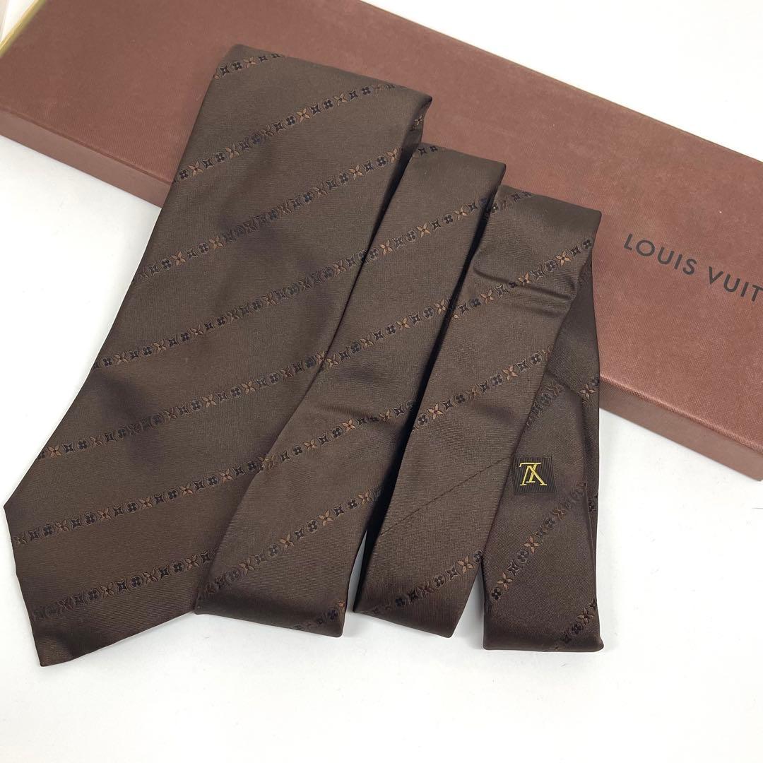 LOUIS VUITTON ルイヴィトン ネクタイ 茶 ブラウン モノグラム