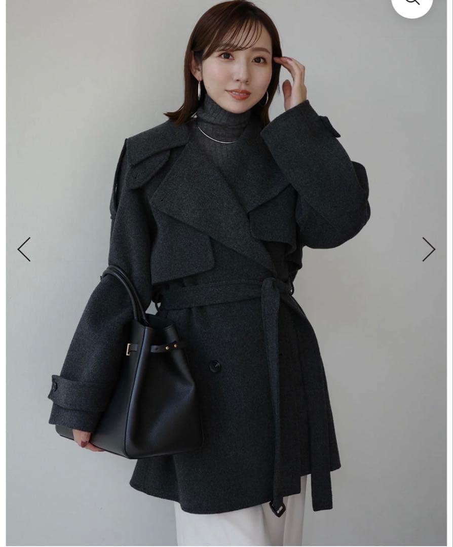 ánuans リバーウールミドルトレンチコート