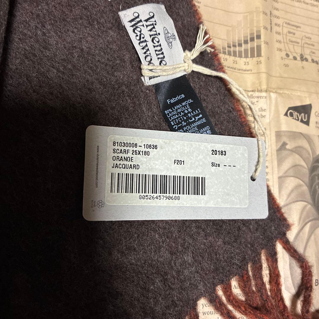 Vivienne Westwood マフラー オレンジ ブラウンタグ付　未使用品
