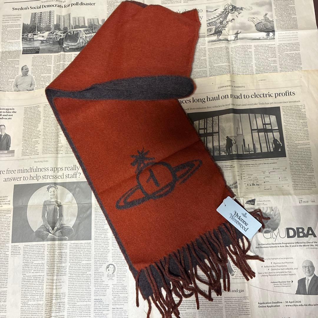 Vivienne Westwood マフラー オレンジ ブラウンタグ付　未使用品