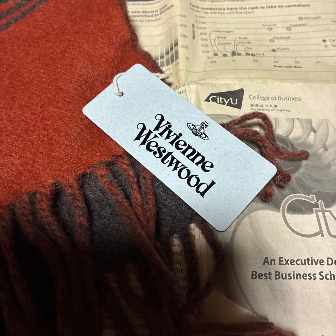 Vivienne Westwood マフラー オレンジ ブラウンタグ付　未使用品