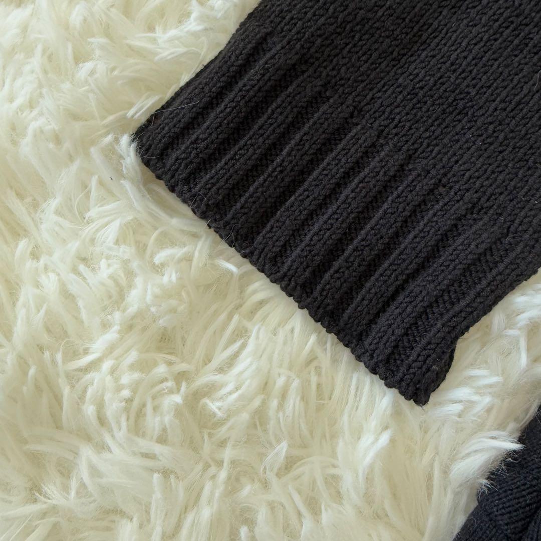 BURBERRY バーバリーブルーレーベル 綿ニットワンピース 金ボタン 38