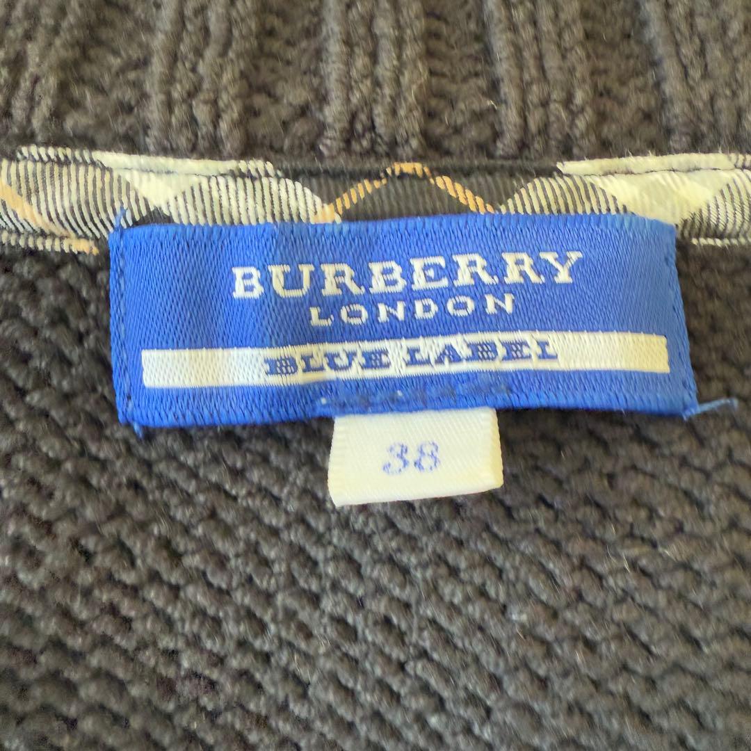 BURBERRY バーバリーブルーレーベル 綿ニットワンピース 金ボタン 38