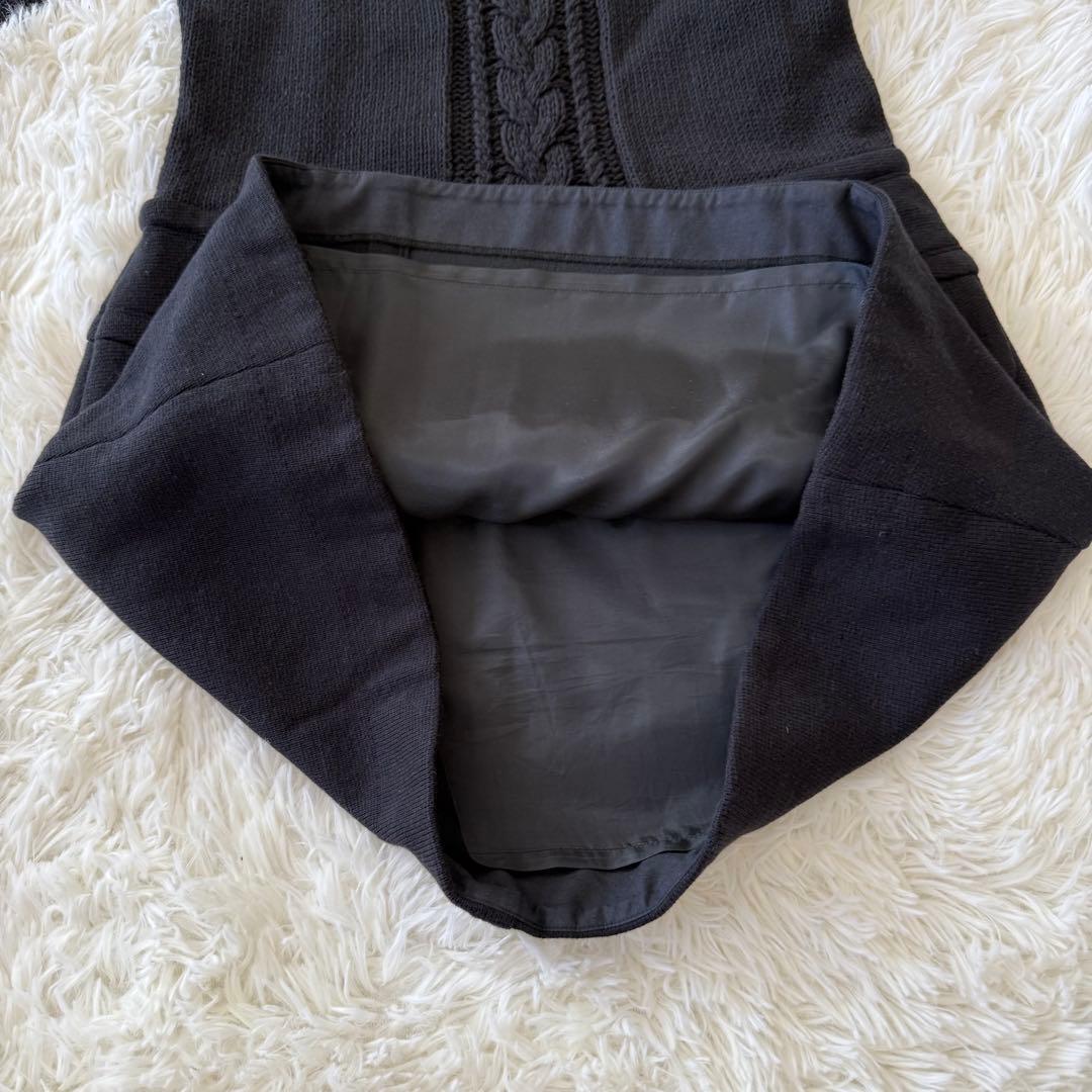 BURBERRY バーバリーブルーレーベル 綿ニットワンピース 金ボタン 38