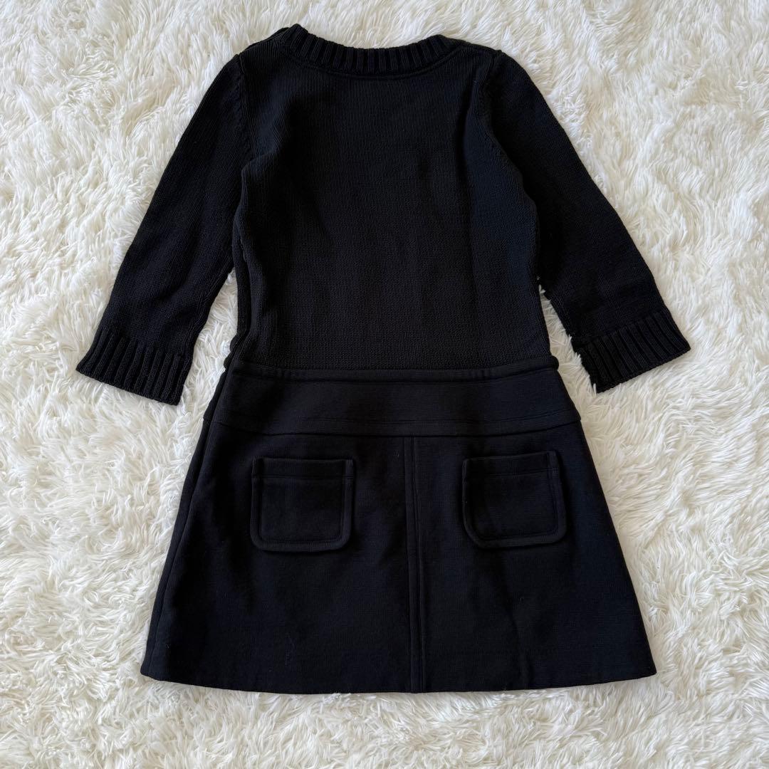 BURBERRY バーバリーブルーレーベル 綿ニットワンピース 金ボタン 38