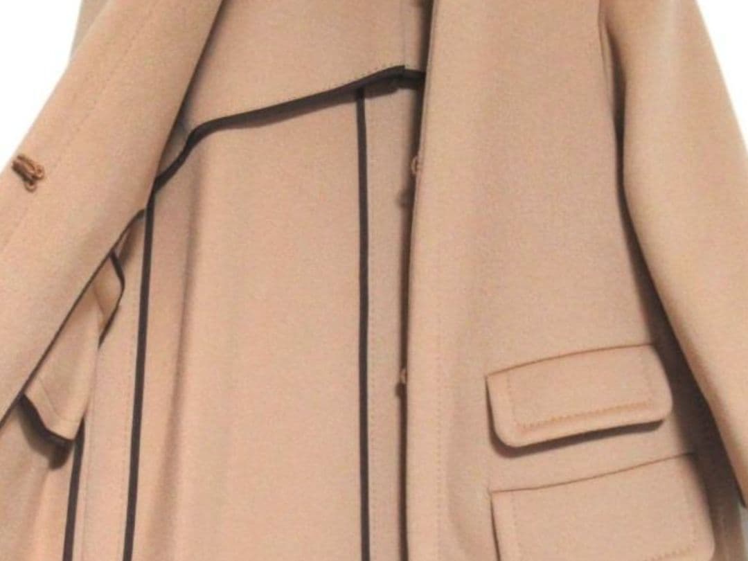 ミカコナカムラノーカラーショートコート ベージュ