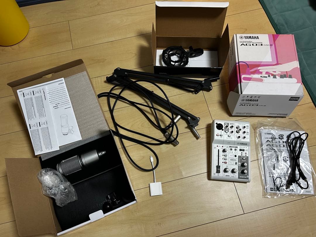 YAMAHA AG03 MK2 オーディオテクニカAT2020