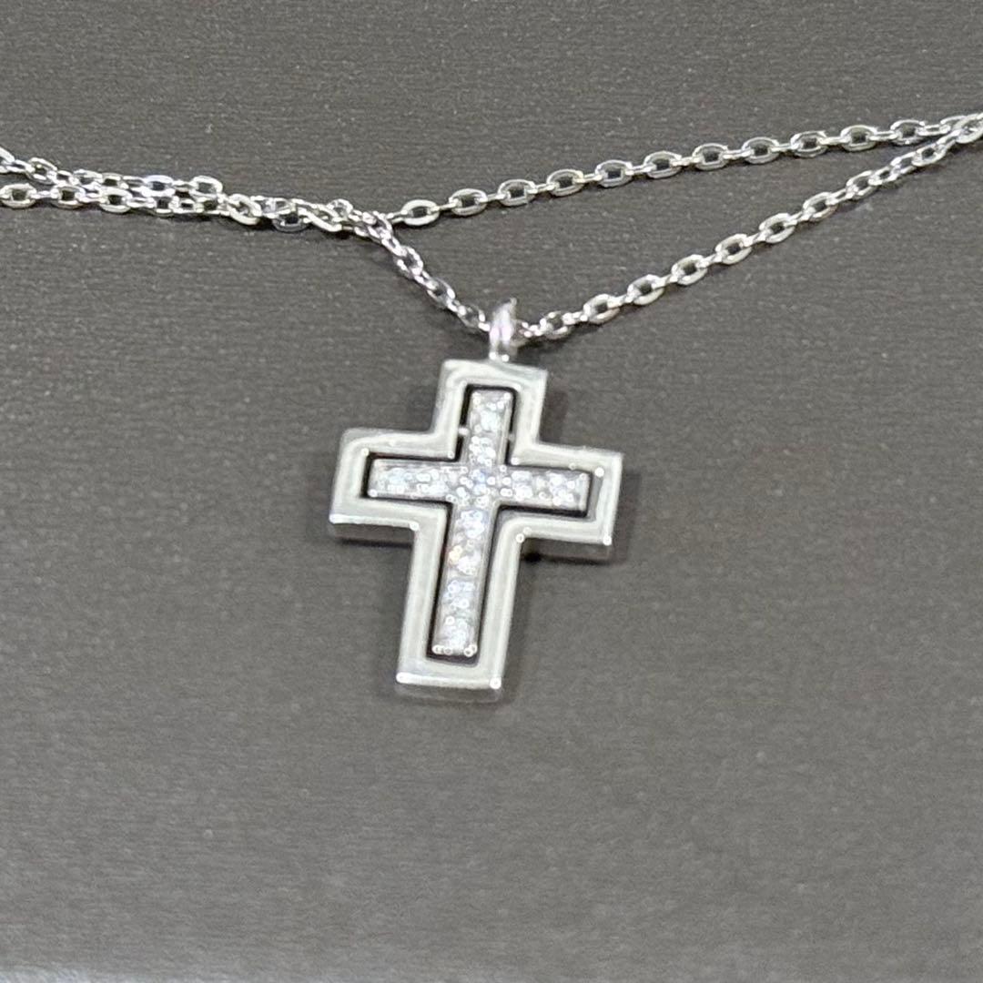 DAMIANIネックレス ベルエポックミニクロス ホワイトゴールドミニクロス