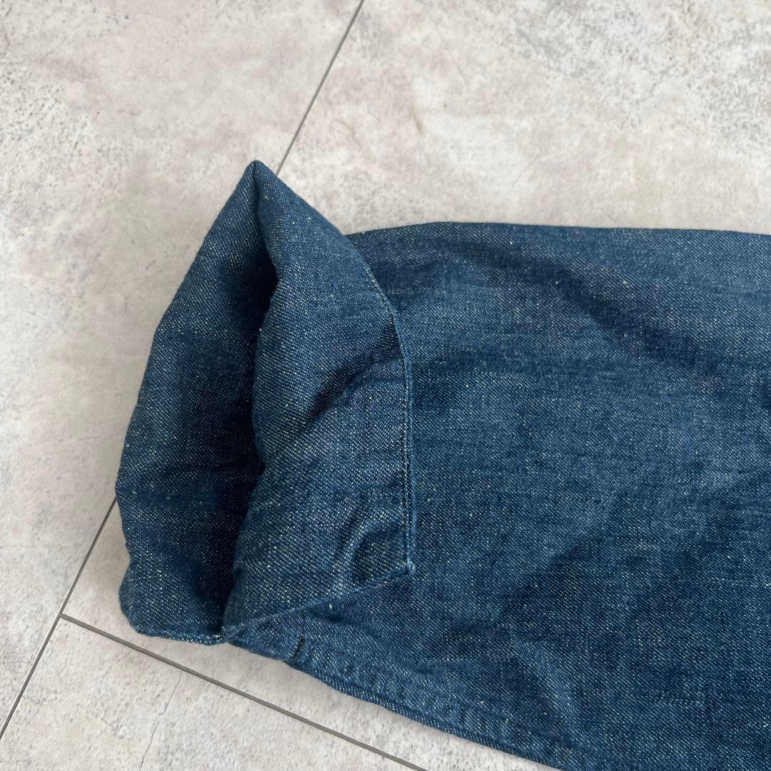 45R デニム　インディゴ　チュニック 長袖　オーバーサイズ　フリーサイズ