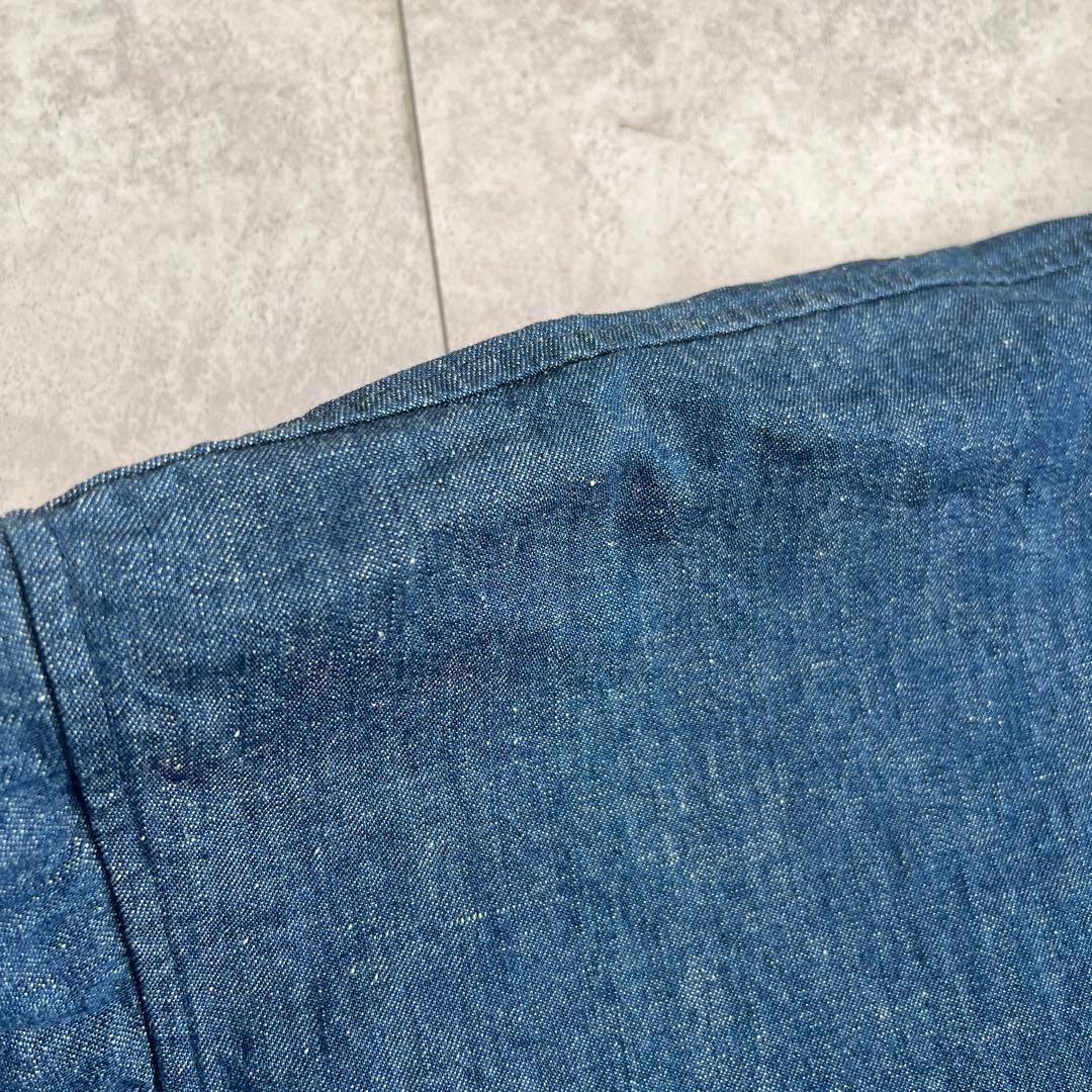 45R デニム　インディゴ　チュニック 長袖　オーバーサイズ　フリーサイズ