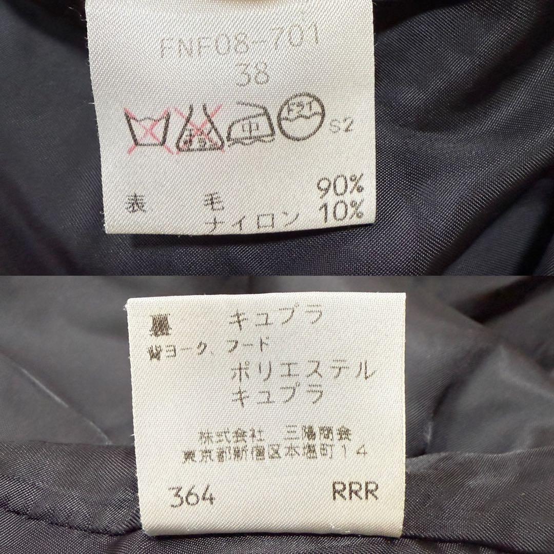 バーバリーブルーレーベル　ロングコート　フード　ノバチェック　サイズM